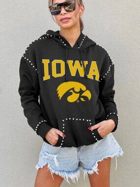 Gameday Couture Iowa Hawkeyes Belle Of The Ball Studded Fleece Hoodie